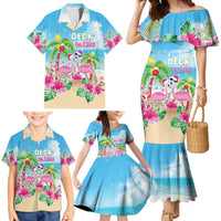 Hawaii Christmas Family Matching Mermaid Dress and Hawaiian Shirt Deck The Palms Holiday Flamingos LT05 - Polynesian Pride
