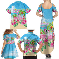 Hawaii Christmas Family Matching Summer Maxi Dress and Hawaiian Shirt Deck The Palms Holiday Flamingos LT05 - Polynesian Pride
