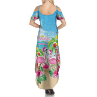 Hawaii Christmas Family Matching Summer Maxi Dress and Hawaiian Shirt Deck The Palms Holiday Flamingos LT05 - Polynesian Pride