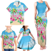 Hawaii Christmas Family Matching Tank Maxi Dress and Hawaiian Shirt Deck The Palms Holiday Flamingos LT05 - Polynesian Pride