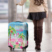 Hawaii Christmas Luggage Cover Deck The Palms Holiday Flamingos
