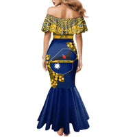 Personalised Repubrikin Naoero Independence Day Family Matching Mermaid Dress and Hawaiian Shirt Tamanu With Coat Of Arms LT05 - Polynesian Pride