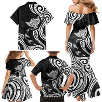 Hawaii Manta Ray Family Matching Mermaid Dress and Hawaiian Shirt Polynesian Art Tattoo LT05 - Polynesian Pride