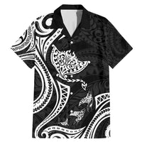 Hawaii Manta Ray Family Matching Mermaid Dress and Hawaiian Shirt Polynesian Art Tattoo LT05 Dad's Shirt - Short Sleeve Black - Polynesian Pride