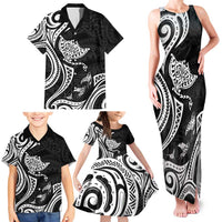 Hawaii Manta Ray Family Matching Tank Maxi Dress and Hawaiian Shirt Polynesian Art Tattoo LT05 - Polynesian Pride