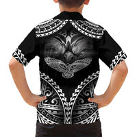 Hawaiian Hawk Family Matching Off Shoulder Short Dress and Hawaiian Shirt Polynesian Pattern Style LT05 - Polynesian Pride