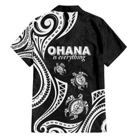 Hawaii Ohana Means Family Family Matching Short Sleeve Bodycon Dress and Hawaiian Shirt Sea Turtle Polynesian Style