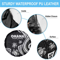 Hawaii Ohana Means Family Spare Tire Cover Sea Turtle Polynesian Style