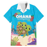 Ohana Hawaii Family Matching Mermaid Dress and Hawaiian Shirt Kawaii Family Turtle LT05 Dad's Shirt - Short Sleeve Blue - Polynesian Pride