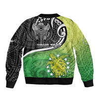 Personalised New Zealand Cook Islands Bomber Jacket Maori Tiki With Circle Stars Turtle LT05 - Polynesian Pride