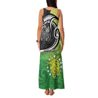 Personalised New Zealand Cook Islands Family Matching Tank Maxi Dress and Hawaiian Shirt Maori Tiki With Circle Stars Turtle LT05 - Polynesian Pride