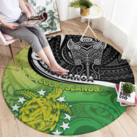 New Zealand Cook Islands Round Carpet Maori Tiki With Circle Stars Turtle LT05 - Polynesian Pride