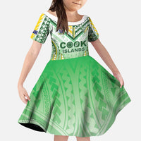 Custom Cook Islands Rugby Family Matching Short Sleeve Bodycon Dress and Hawaiian Shirt Unique Style White Version - Polynesian Pride