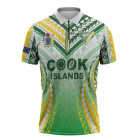 Custom Cook Islands Rugby Zipper Polo Shirt Unique Style White Version - Polynesian Pride