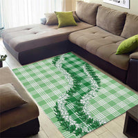 Green Hawaii Palaka Area Rug Hawaiian Honohono Lei