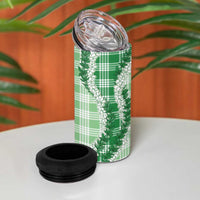 Green Hawaii Palaka 4 in 1 Can Cooler Tumbler Hawaiian Honohono Lei
