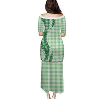 Green Hawaii Palaka Family Matching Puletasi and Hawaiian Shirt Hawaiian Honohono Lei LT05 - Polynesian Pride