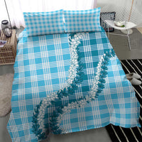 Blue Hawaii Palaka Bedding Set Hawaiian Honohono Lei
