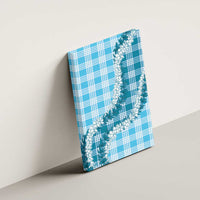 Blue Hawaii Palaka Canvas Wall Art Hawaiian Honohono Lei