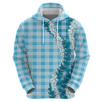 Blue Hawaii Palaka Hoodie Hawaiian Honohono Lei