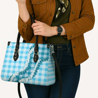 Blue Hawaii Palaka Leather Bag Hawaiian Honohono Lei