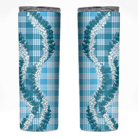 Blue Hawaii Palaka Skinny Tumbler Hawaiian Honohono Lei