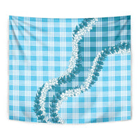 Blue Hawaii Palaka Tapestry Hawaiian Honohono Lei