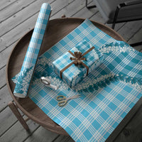 Blue Hawaii Palaka Wrapping Paper Hawaiian Honohono Lei