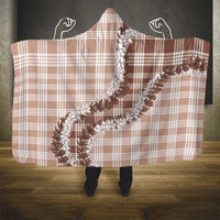 Beige Hawaii Palaka Hooded Blanket Hawaiian Honohono Lei