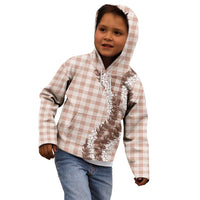 Beige Hawaii Palaka Kid Hoodie Hawaiian Honohono Lei