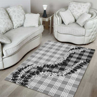 Gray Hawaii Palaka Area Rug Hawaiian Honohono Lei
