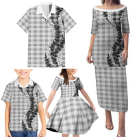 Gray Hawaii Palaka Family Matching Puletasi and Hawaiian Shirt Hawaiian Honohono Lei LT05 - Polynesian Pride