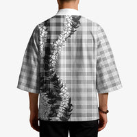 Gray Hawaii Palaka Kimono Hawaiian Honohono Lei