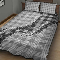 Gray Hawaii Palaka Quilt Bed Set Hawaiian Honohono Lei