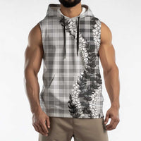 Gray Hawaii Palaka Sleeveless Hoodie Hawaiian Honohono Lei