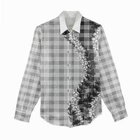 Gray Hawaii Palaka Women Casual Shirt Hawaiian Honohono Lei