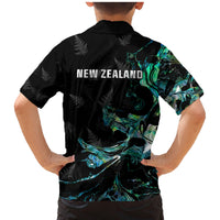 New Zealand Marathon Family Matching Mermaid Dress and Hawaiian Shirt Silver Fern Paua Shell Simple Style LT05 - Polynesian Pride