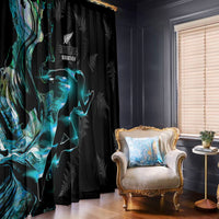 New Zealand Marathon Window Curtain Silver Fern Paua Shell Simple Style