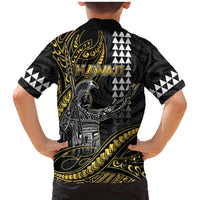 Hawaii King Kamehameha The Great Family Matching Mermaid Dress and Hawaiian Shirt Gold Tribal Tattoo LT05 - Polynesian Pride