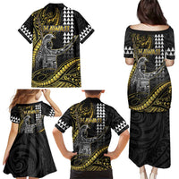Hawaii King Kamehameha The Great Family Matching Puletasi and Hawaiian Shirt Gold Tribal Tattoo LT05 - Polynesian Pride