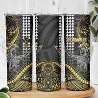 Hawaii King Kamehameha The Great Skinny Tumbler Gold Tribal Tattoo LT05 - Polynesian Pride