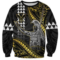 Hawaii King Kamehameha The Great Sweatshirt Gold Tribal Tattoo LT05 Unisex Gold - Polynesian Pride
