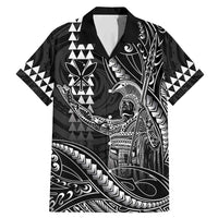 Hawaii King Kamehameha The Great Family Matching Mermaid Dress and Hawaiian Shirt Black Tribal Tattoo LT05 Dad's Shirt - Short Sleeve Black - Polynesian Pride