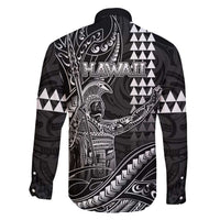 Hawaii King Kamehameha The Great Family Matching Off Shoulder Maxi Dress and Hawaiian Shirt Black Tribal Tattoo LT05 - Polynesian Pride