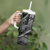 Hawaii King Kamehameha The Great Tumbler With Handle Black Tribal Tattoo