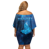 Personalised New Zealand Mother's Day Off Shoulder Short Dress Ko Te Whaea Te Takere O Te Waka
