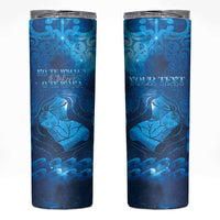 Personalised New Zealand Mother's Day Skinny Tumbler Ko Te Whaea Te Takere O Te Waka LT05 Blue - Polynesian Pride