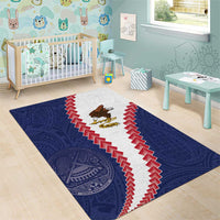 American Samoa Eagle Area Rug Polynesian Tribal Pattern Curve Style