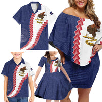 American Samoa Eagle Family Matching Off Shoulder Short Dress and Hawaiian Shirt Polynesian Tribal Pattern Curve Style