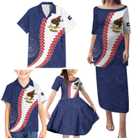 American Samoa Eagle Family Matching Puletasi and Hawaiian Shirt Polynesian Tribal Pattern Curve Style